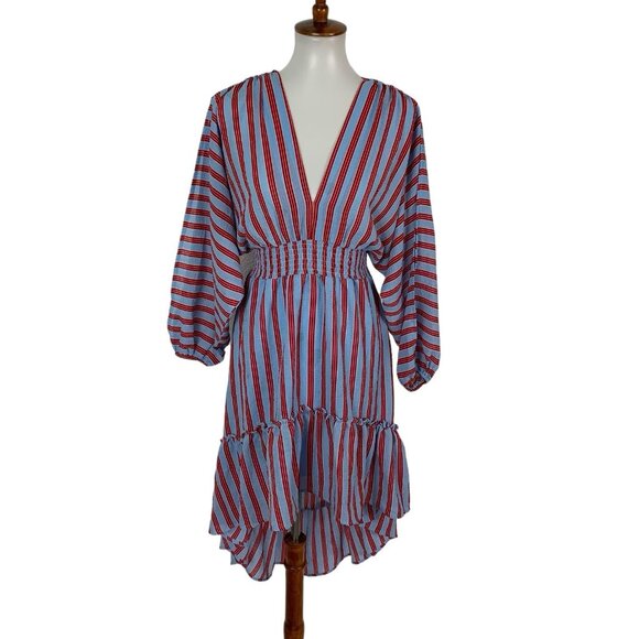 Flying Tomato Women Small Purple Hi Low Dress Long Sleeve Boho Party - Picture 1 of 8